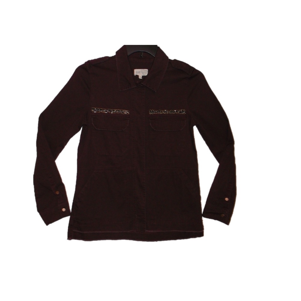Jolt Women's Snap Close Burgundy Shirt / Jacket